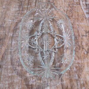 Anchor Hocking vintage glass divided relish dish
